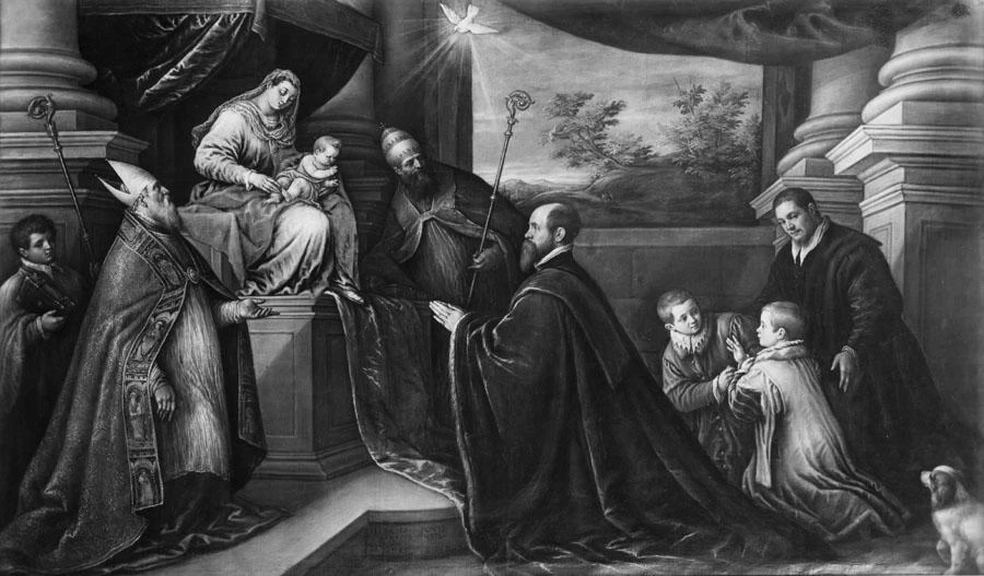   103-Leandro Dal Ponte, detto Bassano-Madonna con Bambino, Santi e il podestà Lorenzo Cappello - Museo di Bassano del Grappa